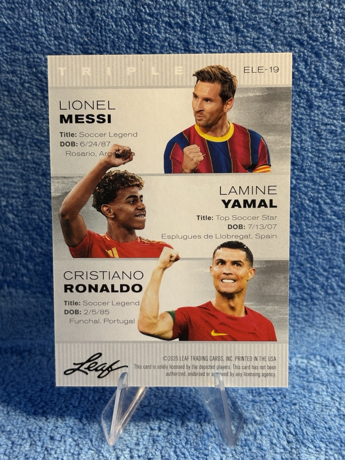 Messi * Ronaldo * Yamal 2025 "Special Release"Triple Edition# ELE-19 Soccer Card view 2