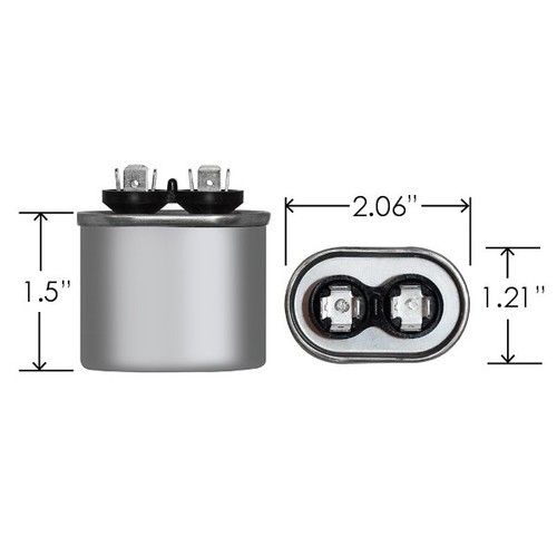 Condensador de funcionamiento ovalado 10 uF x 370 o 440 VAC por JARD # 12932 - Imagen 3 de 5