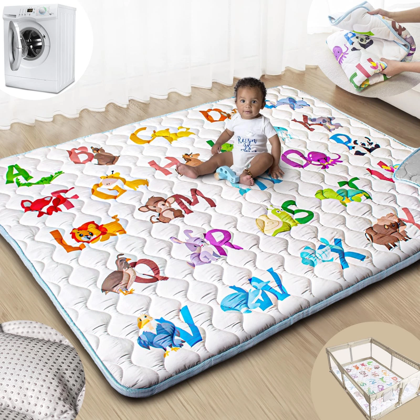 Baby Play Mats for Floor, 71”x59” Upgraded Thickness & Larger Super Soft Play...
Opens in a new wind