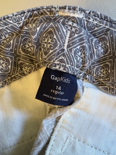 GapKids Cargo Shorts Boys Size 14 Regular Adj waist Gray & white geometric print - Picture 13 of 24