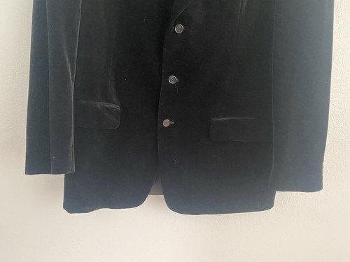 Alfani for Macy's Mens Size 44L 100% Cotton Black Velvet Blazer Sport Coat - Picture 6 of 12