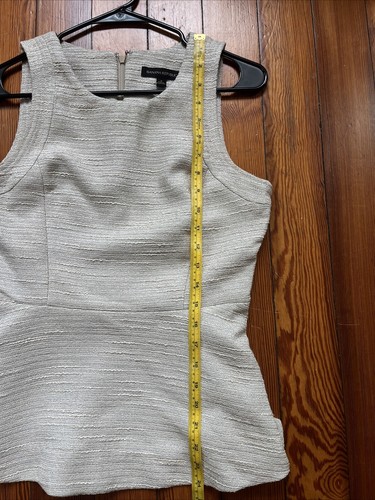 Banana Republic Peplum Champagne Ivory Top Size 2 Sleeveless Metallic Shimmer - Bild 6 von 8