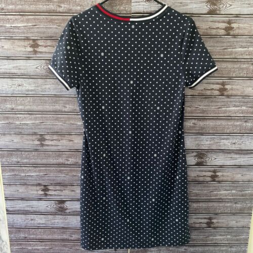 Tommy Hilfiger Women's Short-Sleeved Dress Size M Navy Blue Logo V-Neck NWT - Picture 2 of 8