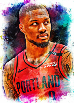 2022 DAMIAN LILLARD PTB 1/1 MASTERPIECE ART SKETCH CARD ARTIST SIGNED