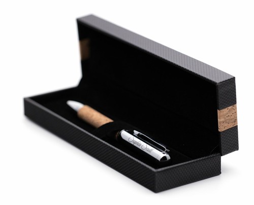 Bolígrafo de metal de corcho personalizado personalizado + caja de regalo | Diseña un regalo verdaderamente único - Imagen 2 de 5