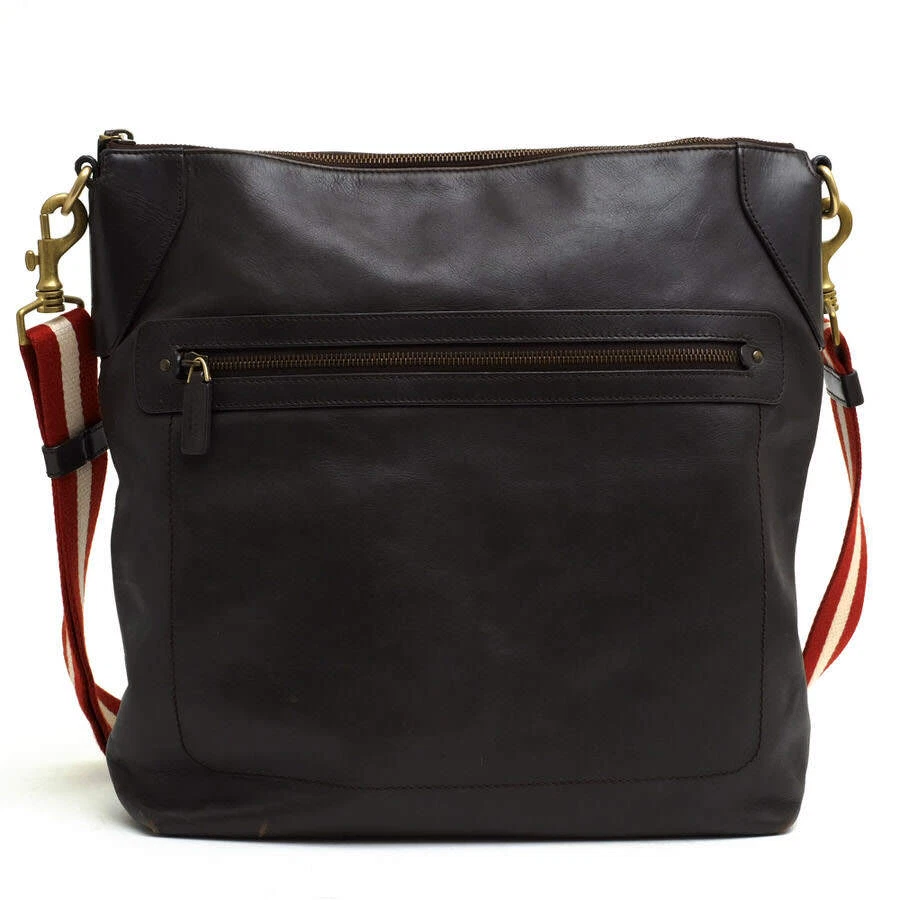 Bally Shoulder Bag Trainspotting Calf Leather Dark Brown Men's Used