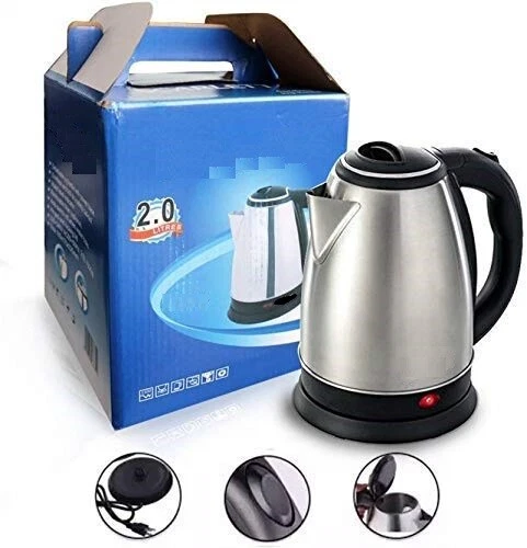 Stainless Steel Electric Kettle Multipurpose Extra Large with Handle,  (Black)