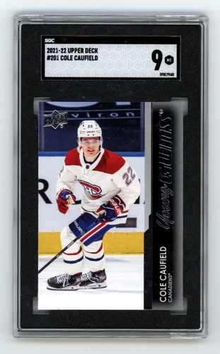Cole Caufield 2021-22 Upper Deck #201 Young Guns Rookie RC YG SGC 9 Canadiens