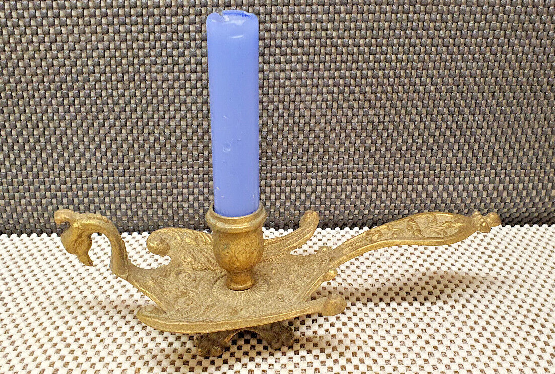 BOUGEOIR A MAIN - RAT DE CAVE - ANCIEN - VINTAGE - DECORATION - Noir