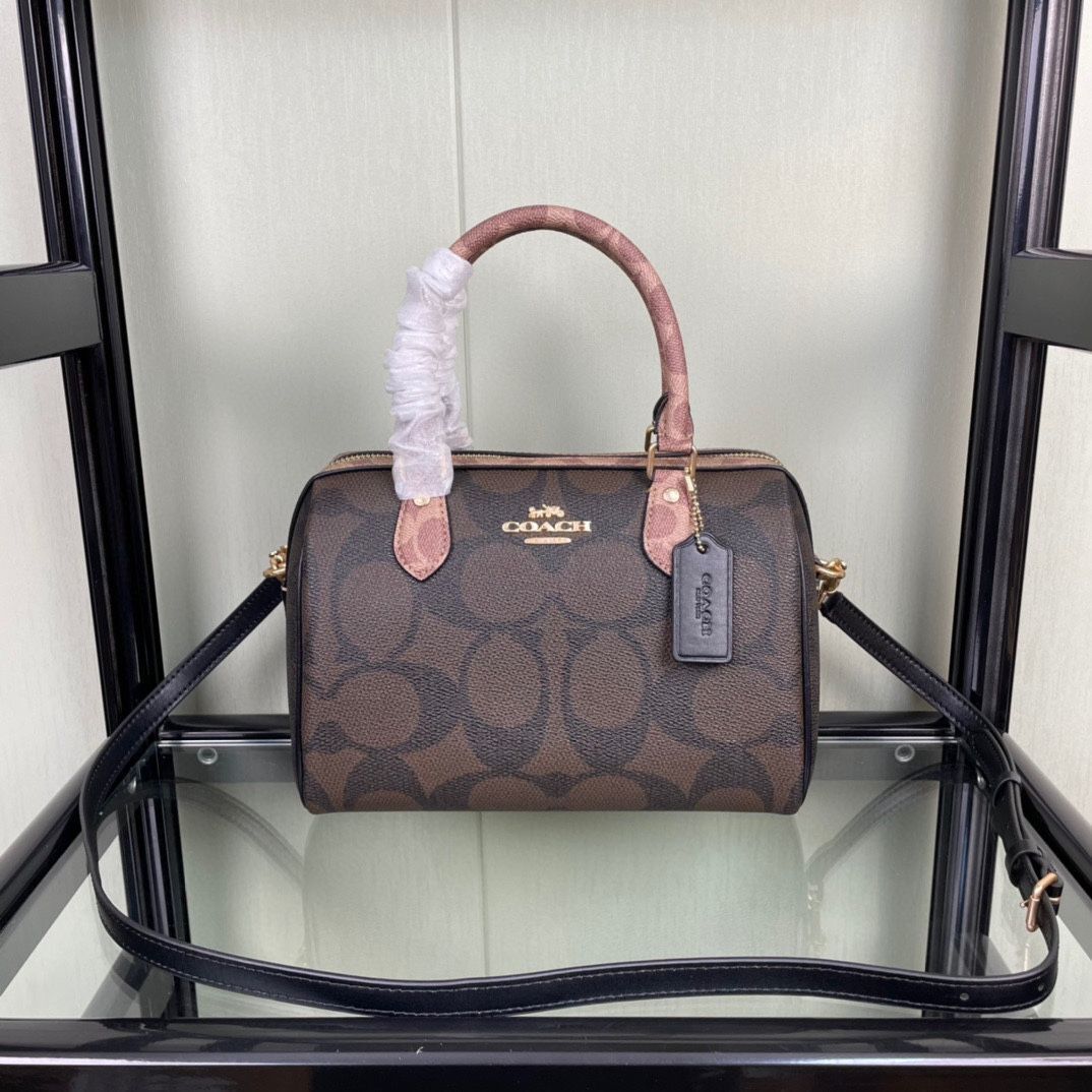 COACH Rowan Satchel Bag in Signature Canvas & Leather CY679 New Outlet