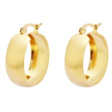 Edforce Stainless Steel Wide Large Rounded Hoop Earrings for Women