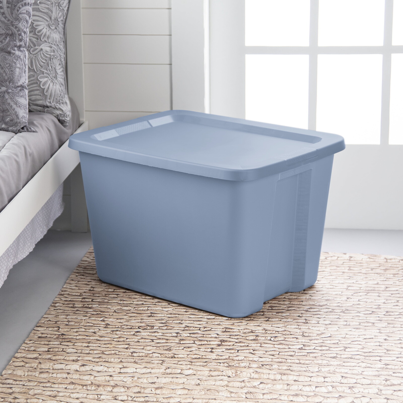 18 Gallon Plastic Tote Box Set of 8 for Storage