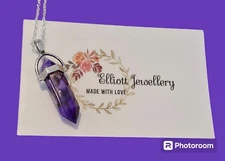 1pc Natural Stone Hexagonal Column Pendant Necklace