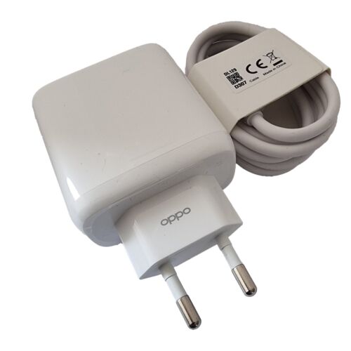 Genuine EU OPPO VCA7JAEH 65W SuperVOOC Charger + DL129 Type USB-C Cable White - Picture 1 of 6