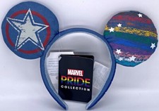Disney Parks Rainbow Captain America Marvel Ears Headband 2023 - NEW