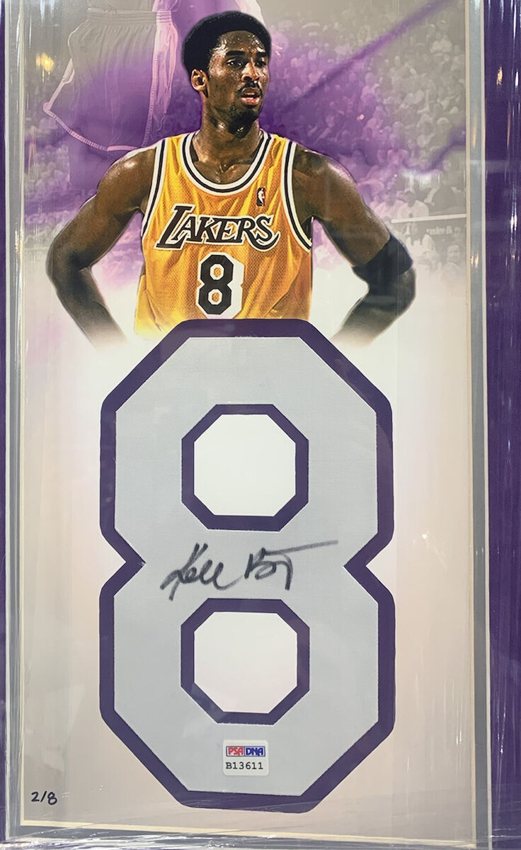 Kobe Bryant Signed Lakers #8 Jersey Number photo framed Auto Kobe Bryant Signed Lakers #8 Jersey Number photo framed Auto