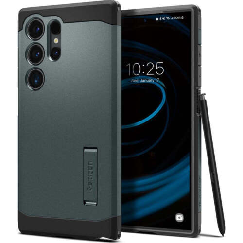 Housse de téléphone portable pour Galaxy S24 Ultra Spigen Case Cover étui Futeral Housse Sac Vert - Photo 1/12
