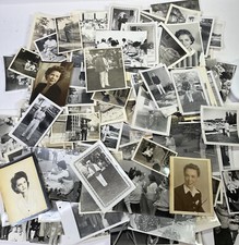 Vintage Black White Photo Lot 100 Military, Family, School Pics