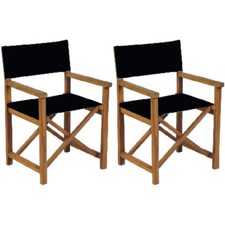 COPPIA SEDIE SEDIA REGISTA IN LEGNO NERE 2pz 58x50xh84,5cm GIARDINO VERDELOOK