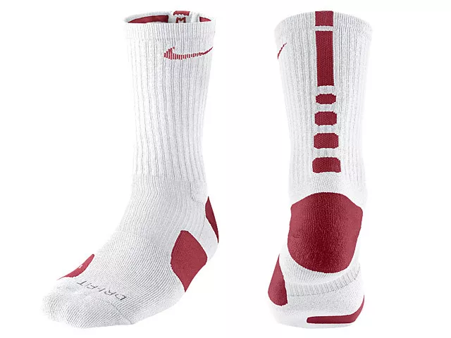 Nike Elite Crew Basketball Socks (Medium, White/Red)