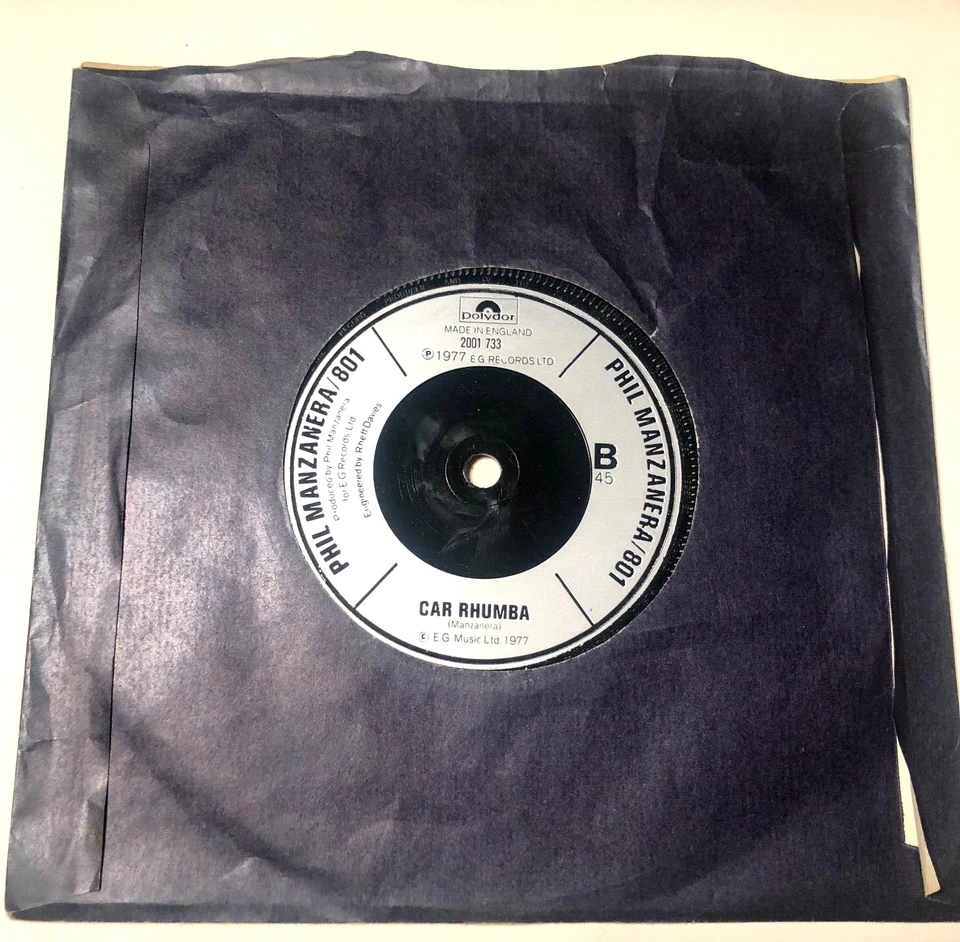Phil Manzanera 801 Roxy Music 7" 45 Record Flight 19 / Car Rhumba  Uk import - Image 2 of 4