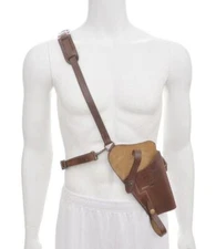 Brown Leather US M7 Paratrooper Tanker Shoulder Holster Premium Leather