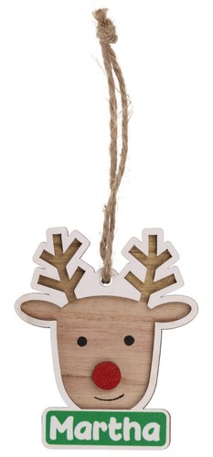 Christmas Tree Reindeer Ornaments Decorations Personalised Names - Picture 272 of 388