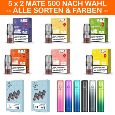 Elf Bar Mate 500 E-Shisha Einweg Vape wie Elfbar Elfa Pods E-Zigarette Leerpods 