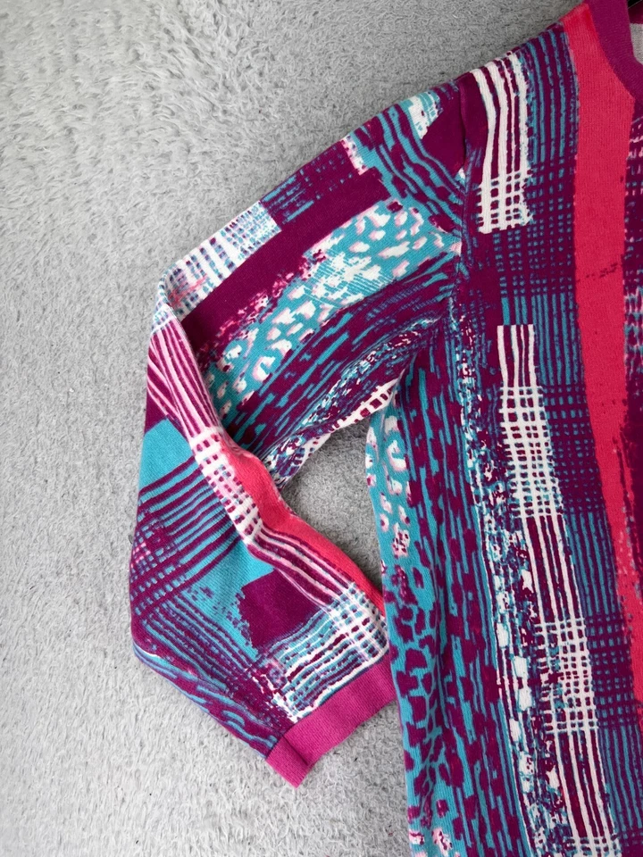 Suéter Bob Mackie DE COLECCIÓN Mujer Mediano Púrpura Azul Abotonado Años 90 Poliéster Foto 3 de 4