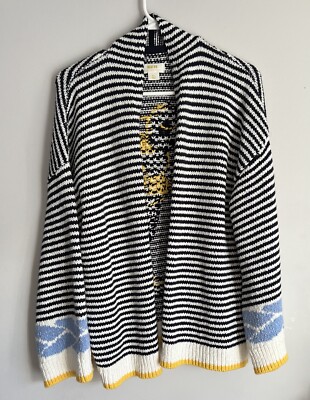 Anthropologie Maeve M/L Portside Nautical Anchor Cardigan