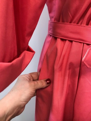 Vintage Willi of California Kleid Gr. 14 rosa Gürtel 3/4 Ärmel Poly Mischung EPOC - Bild 4 von 8