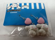 New Sanrio  Cinnamoroll Heart Charm Dangling Earrings Fast Free Shipping!