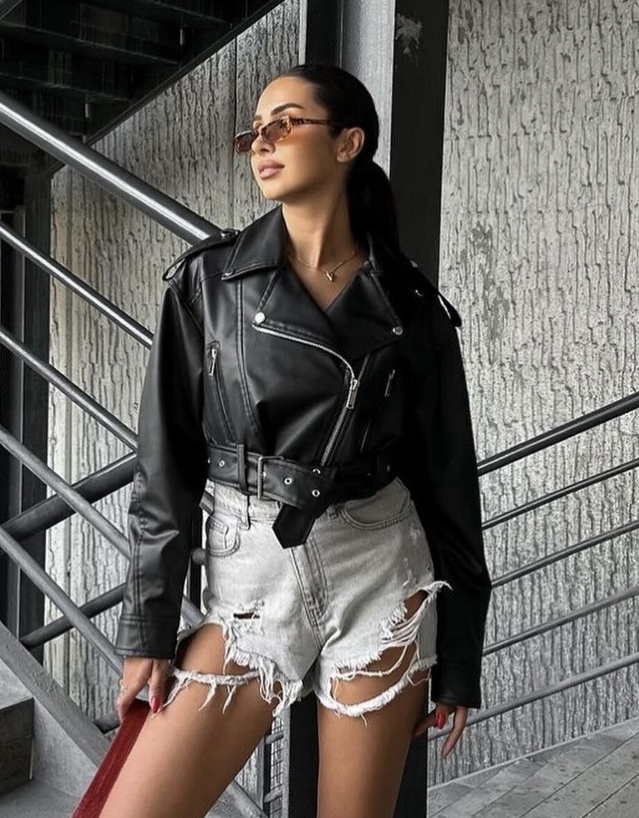 Faux Leather Molly Mae White Leather Jacket Molly Mae Leather Top