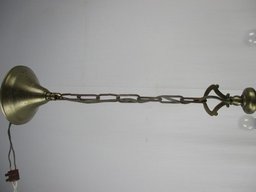 Chandelier 6 lights arms Ceiling Light lamp Metal Tin Look Hobnails Very Rare - Picture 9 of 11