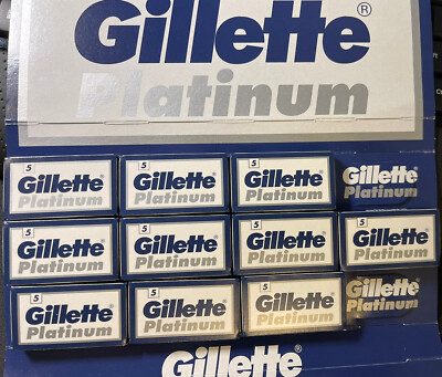 50 Gillette Platinum DE Blades  Double Edge Shaving Safety Razor Made In Russia
