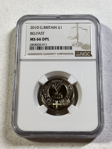 2010 Great Britain 1 Pound Graded MS 66 Deep Proof Like by NGC Belfast - Picture 5 of 8