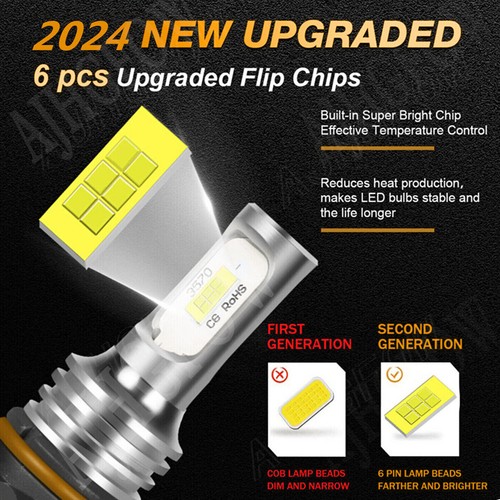 For GMC Sierra 1500 2500HD 3500 2003-2006 LED faro alto / bajo+luz antiniebla - Picture 4 of 13
