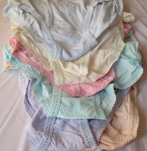 3x Full Briefs Knickers Panties Embroidery Pastels 10 12 14 16 18 20 22 24 D12 - 第 6/32 張圖片