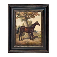 Dark Chestnut Horse Ethelbruce by Lynwood Palmer Framed Oil Painting Print
