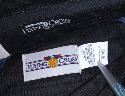 NWT Flying Cross Fechheimer French Blue Uniform Pants 42 Unhemmed Poly Garbadine - Picture 7 of 9