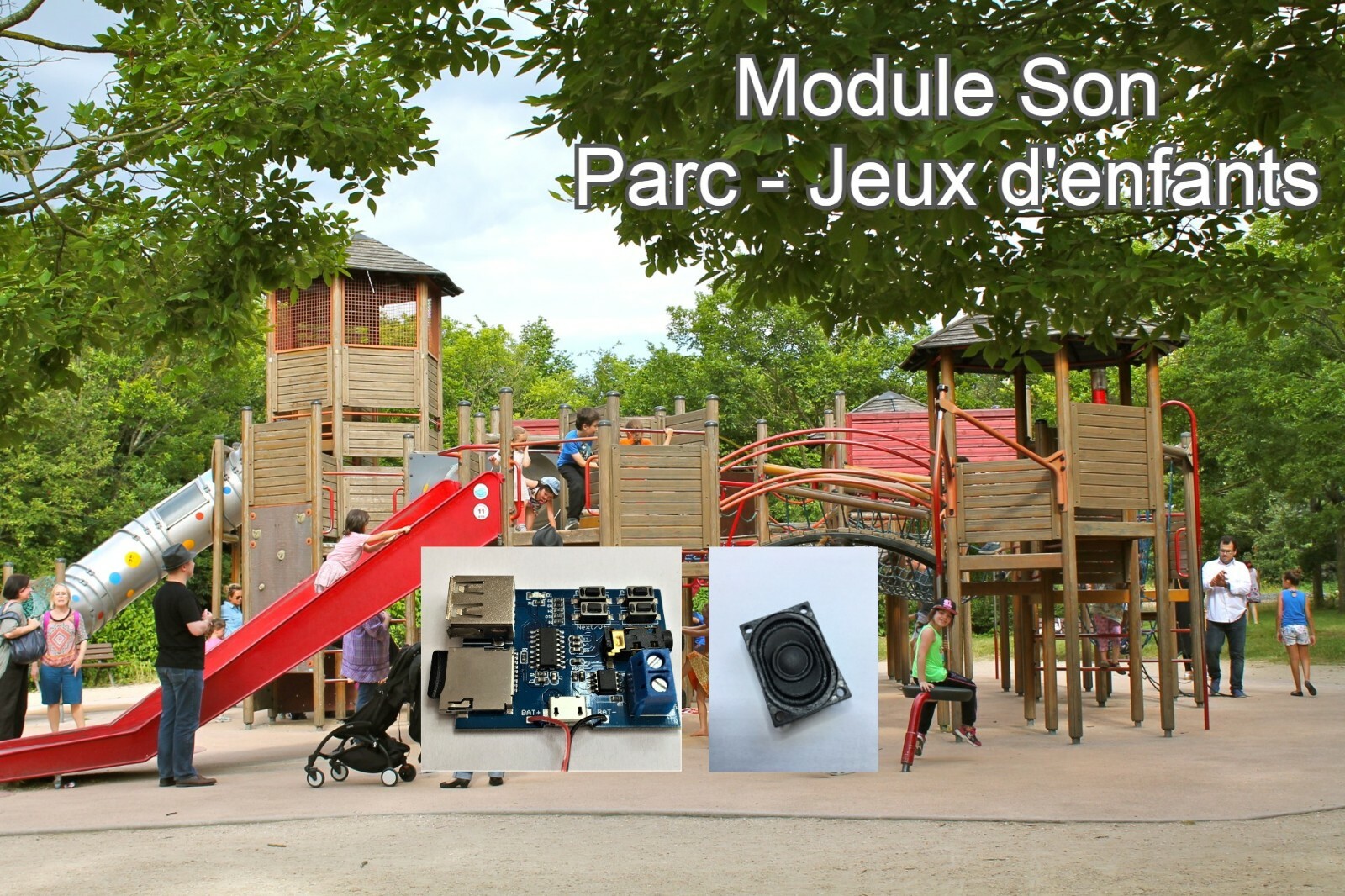 Bruitage parc jeux enfants pour modélisme train module 5 Vcc