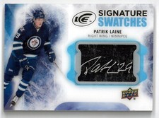 Patrik Laine signed 2016-17 Upper Deck Signature Swatches Card #SS-PL-imperfect