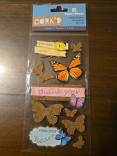 Paper House Corkd YOU ARE AMAZING BUTTERFLIES 🦋 Scrapbooking Stickers 