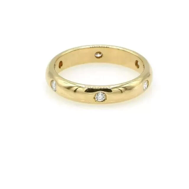 1Ct Round Cut White Lab-created Diamond Wedding Band Ring 14k Yellow Gold Plated