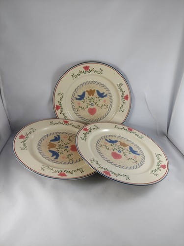 NEWCORD STONEWARE COUNTRY COTTAGE THAILAND, 3 DINNER PLATES 10 1/2" BEAUTIFUL. - Picture 3 of 8