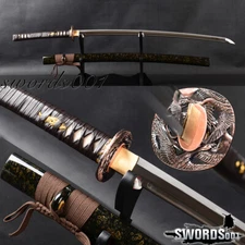 Japanese Sword Samurai Katana 1095 Carbon Steel High Grade Bo-hi Straight Hamon