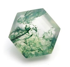 Natural Moss Agate Faceted Cut Hexagon Shape 5x5x3 Healing Gemstone 0.50 Ct.