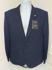 Image of Burton Menswear London Highlight Check Skinny Fit Suit Jacket - Navy - 38L