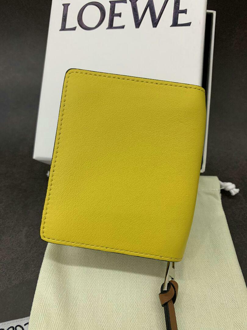 Auth LOEWE Bi-Fold MNT Mini Wallet Studio Ghibli Yellow Leather Rare