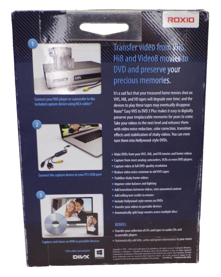 Roxio Easy VHS to DVD 3 Plus Converter Transfer Old Videos New Open Box - Image 2 of 4